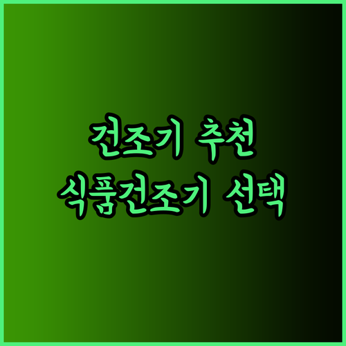 건조기 고민은 이제 그만 최고의 식품건조기를 찾는 방법