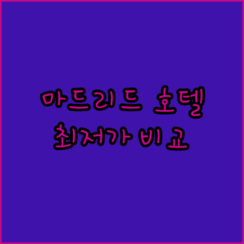 마드리드 호텔 예약 가이드.. 호텔 차마르틴 더 원, 이비스 버짓, 즐립 호텔 비교 분석!