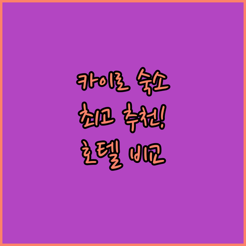 카이로 여행 중 숙소 고민? 카이로 시티, 로열 홈 호텔, 레일라 호스텔 비교분석!