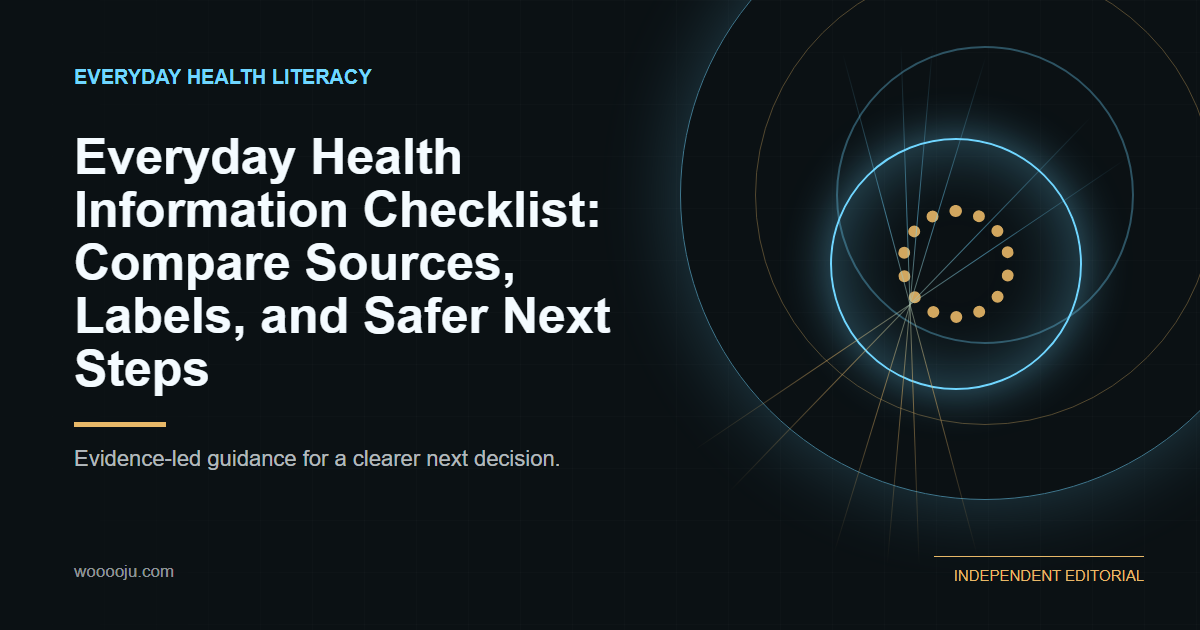 Everyday Health Information Checklist: Compare Sources, Labels, and Safer Next Steps